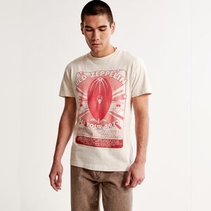 Abercrombie & Fitch Led Zeppelin Graphic Tee - White